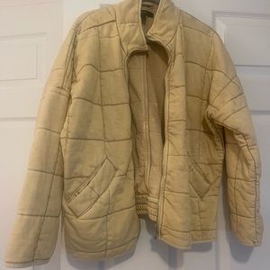 Forever 21 Quilted Zip-Up jacket in beige